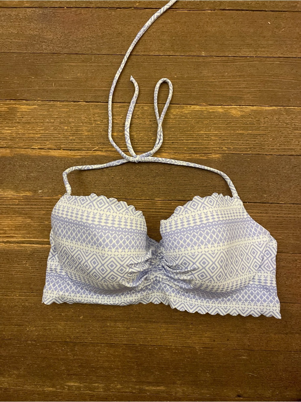 Victoria's Secret Lavender & White Bikini Top sz 32D
